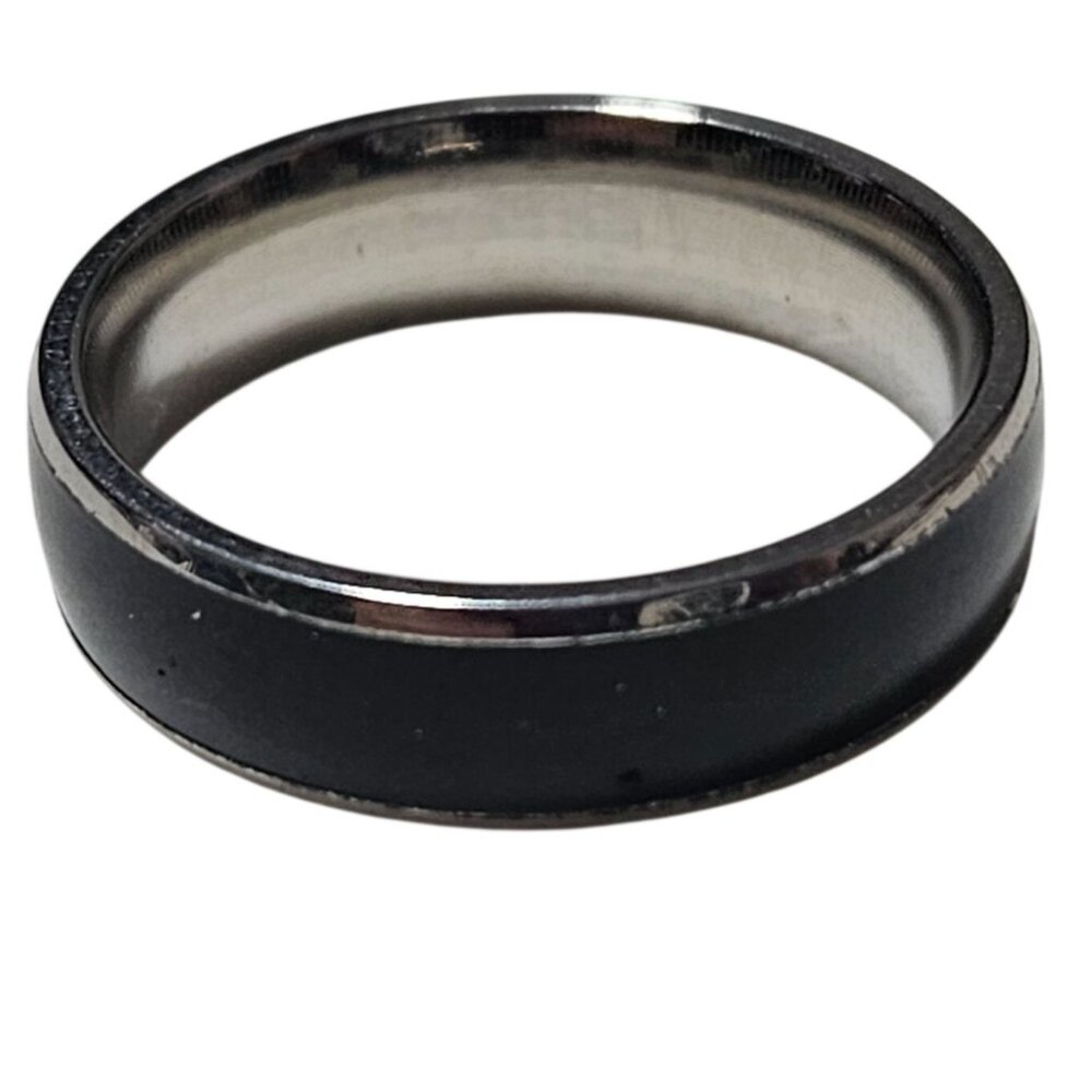 Black Silver Tungsten Carbide Ring Size 9 Wedding Band Durable Comfort Fit Men
